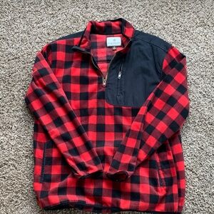 Legendary Whitetail Red and Black Plaid Fleece Pullover